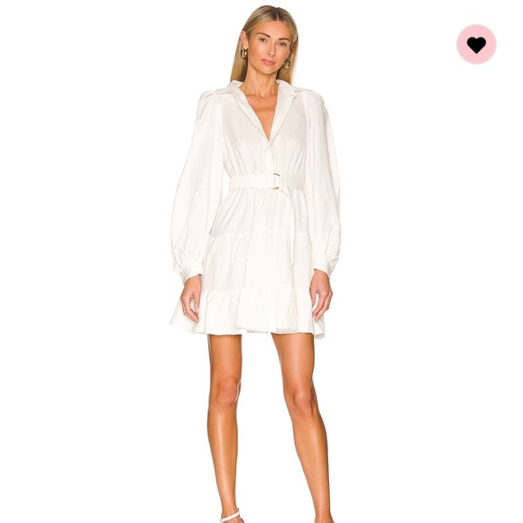 Bardot White Mini Shirt Dress Revolve - Picture 1 of 4